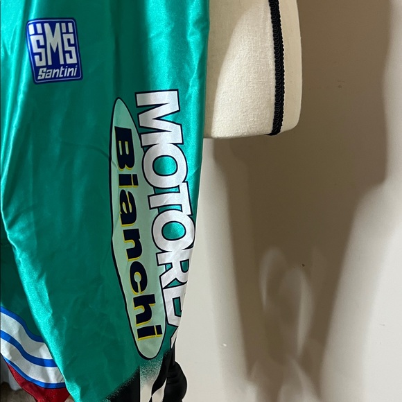 Vintage Bianchi Santini MaTeal Cycling Bib Shorts Made in Italy - Picture 10 of 12